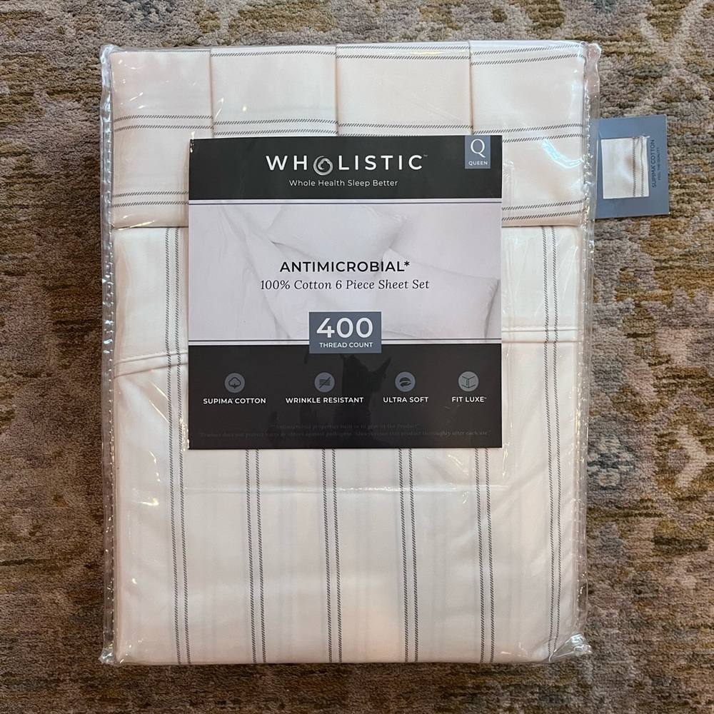 Wholistic 100% supima cotton 6-piece sheet set